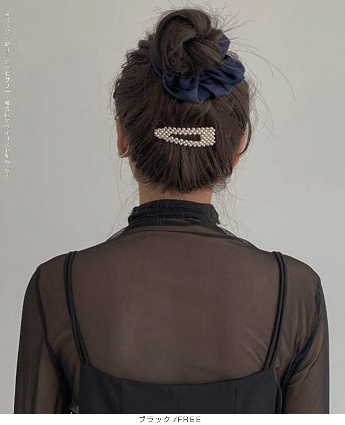 シアーメッシュタートルネックトップス