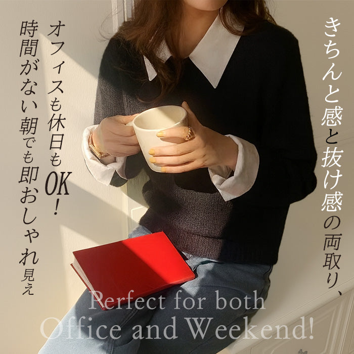 フェイクツーピースニット