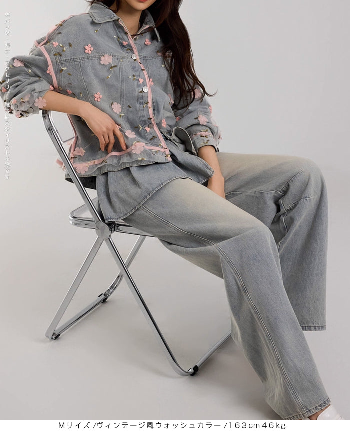 03size | コットン | スカート風デニムワイドパンツ