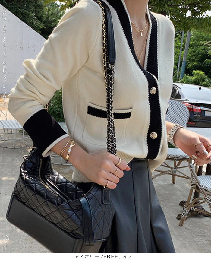 03color | FREEサイズ | 配色カーディガン
