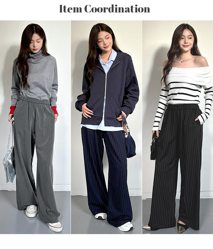 03color | ストライプ ワイドパンツ