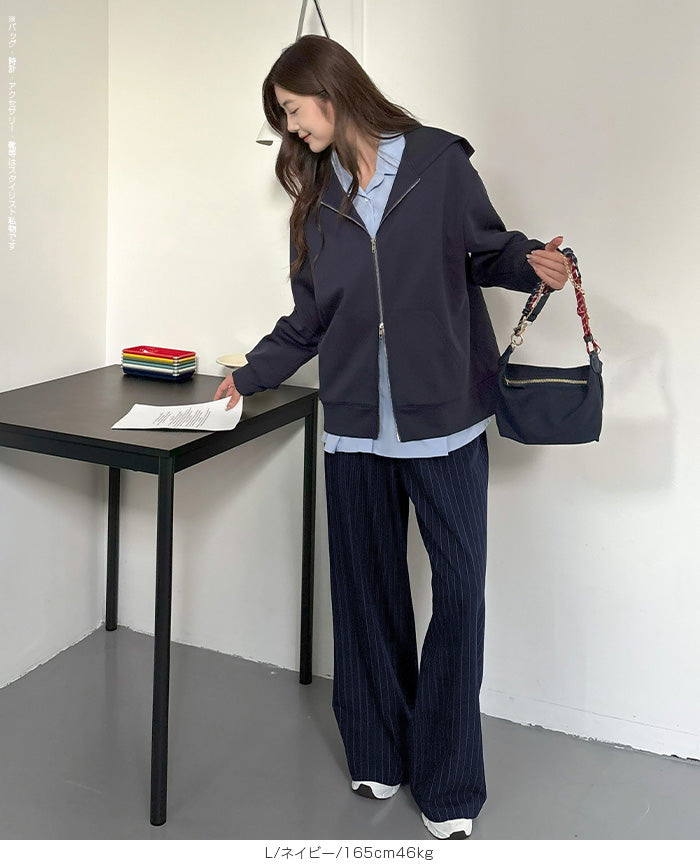 03color | ストライプ ワイドパンツ