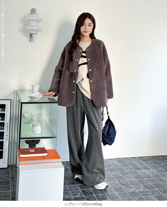 03color | ストライプ ワイドパンツ