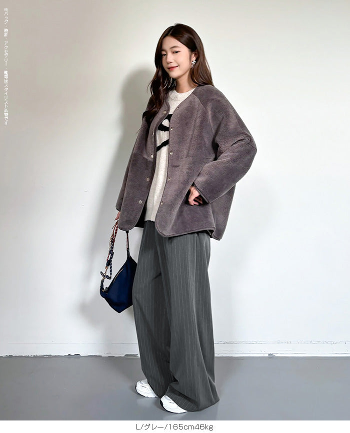 03color | ストライプ ワイドパンツ