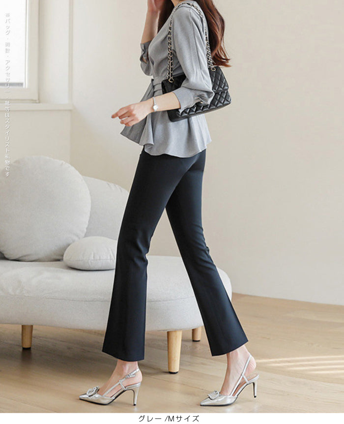 上品シルエット七分袖トップス