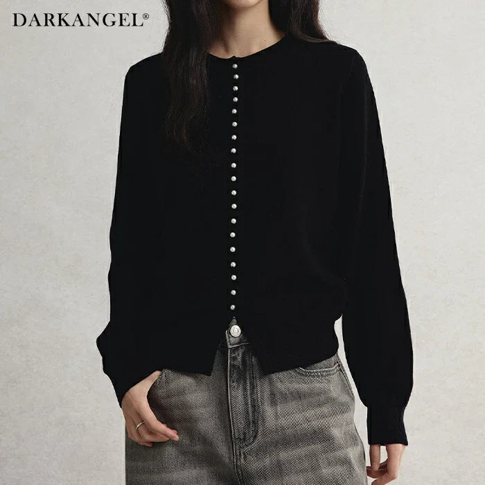 パールボタンニットカーディガン