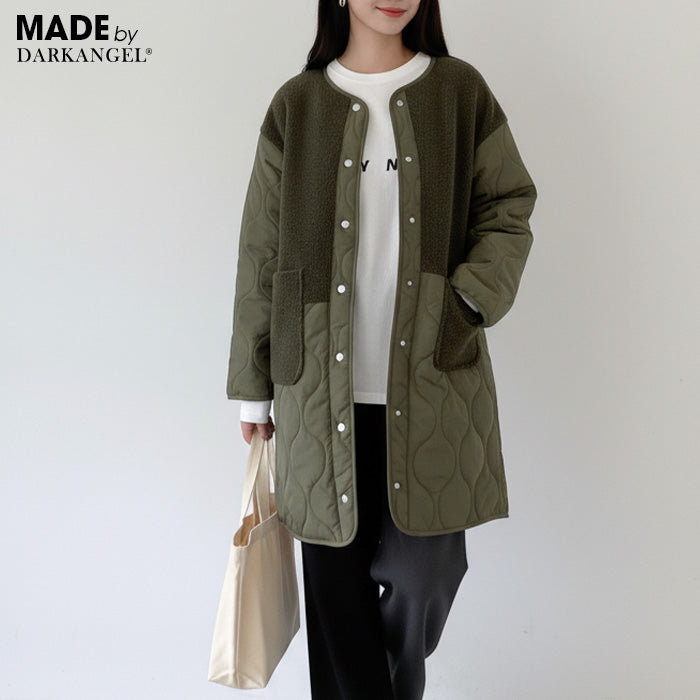 ボアキルティングコート