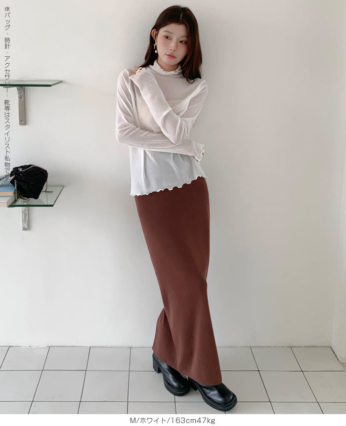 シアーフロッキーベロア見えメロートップス