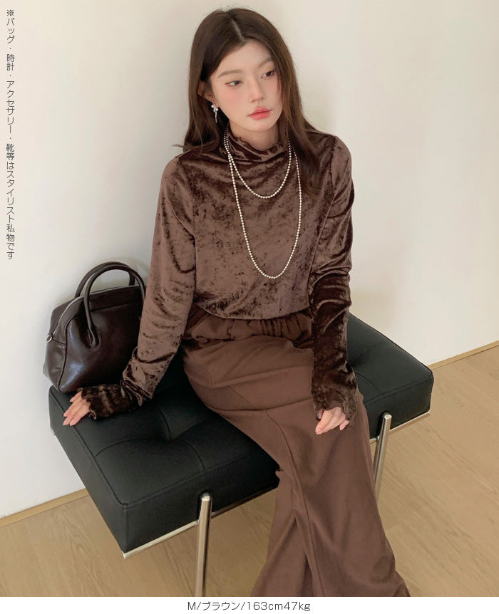 シアーフロッキーベロア見えメロートップス