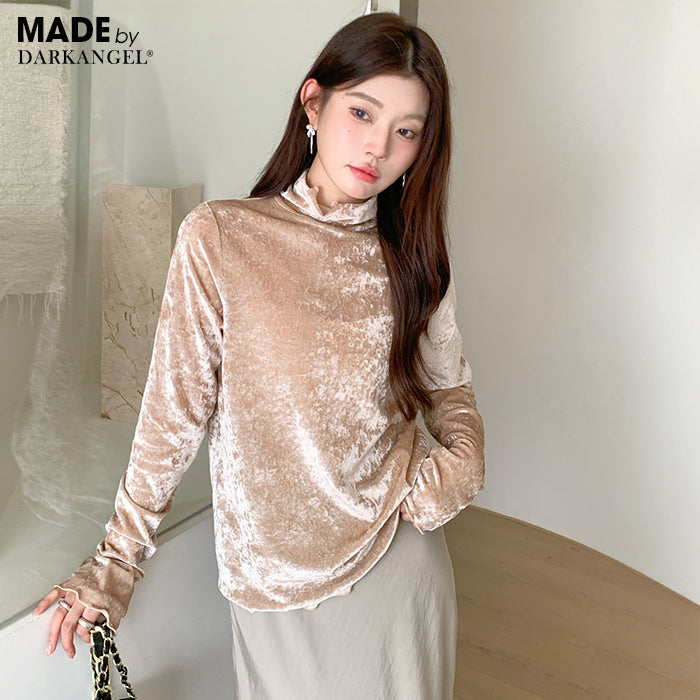 シアーフロッキーベロア見えメロートップス