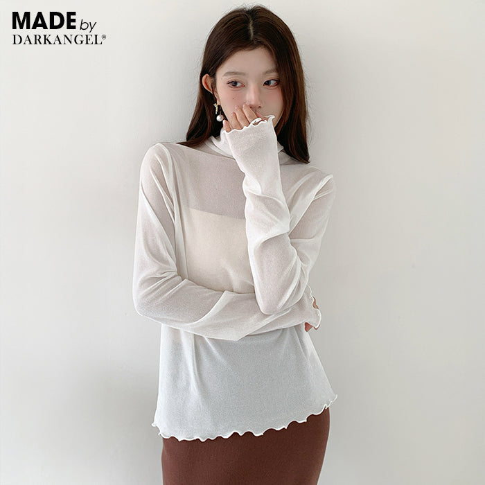 シアーフロッキーベロア見えメロートップス