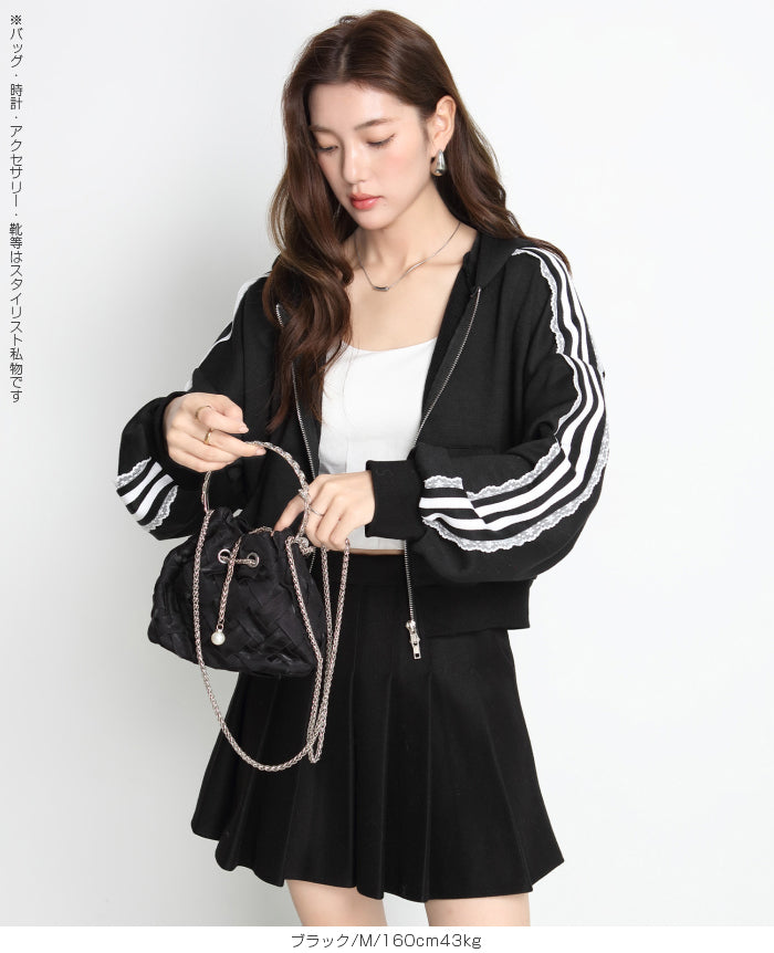 サイドラインダブルジップパーカー