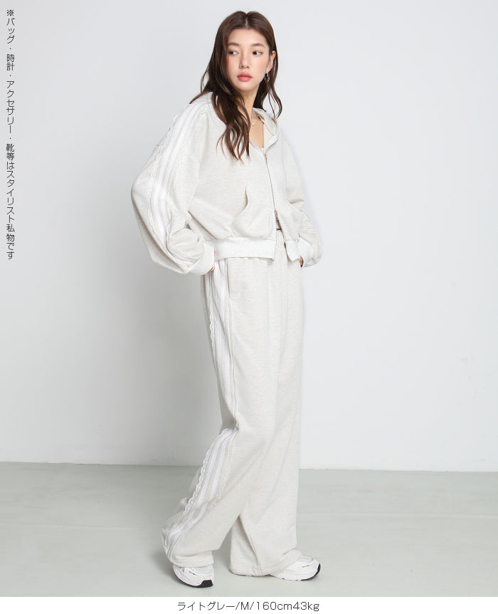 サイドラインダブルジップパーカー