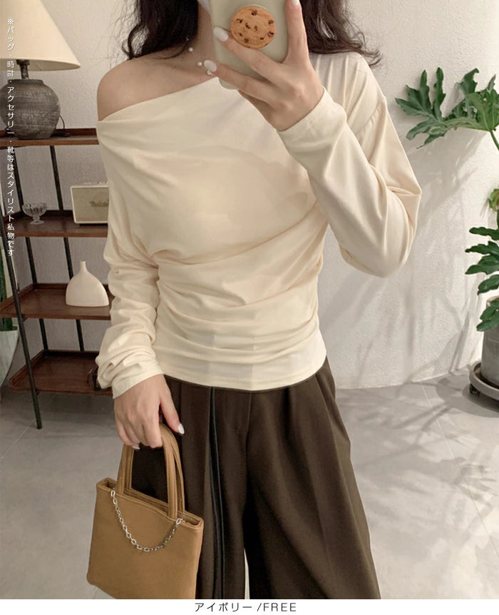 ワンショルサイドタックカットソー
