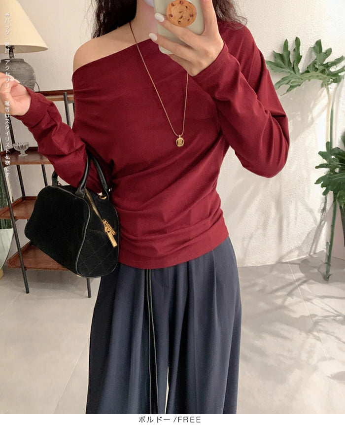 ワンショルサイドタックカットソー