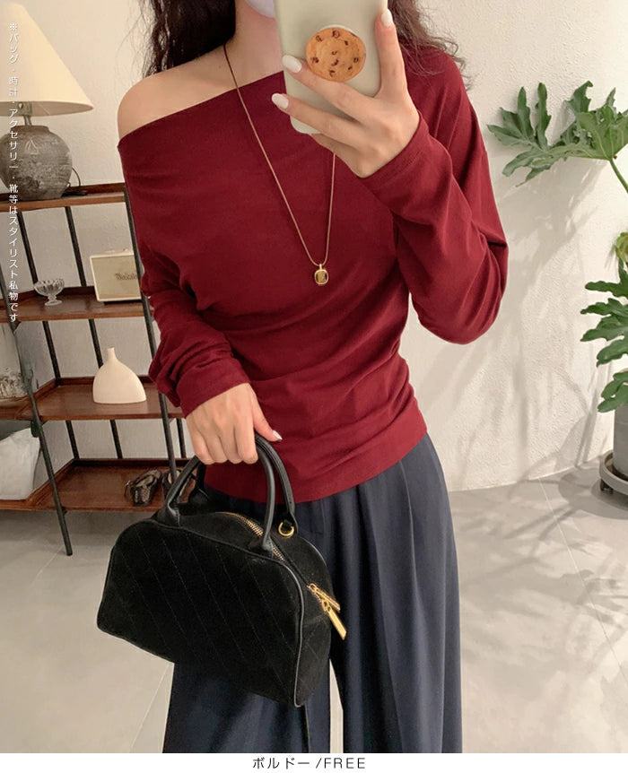 ワンショルサイドタックカットソー