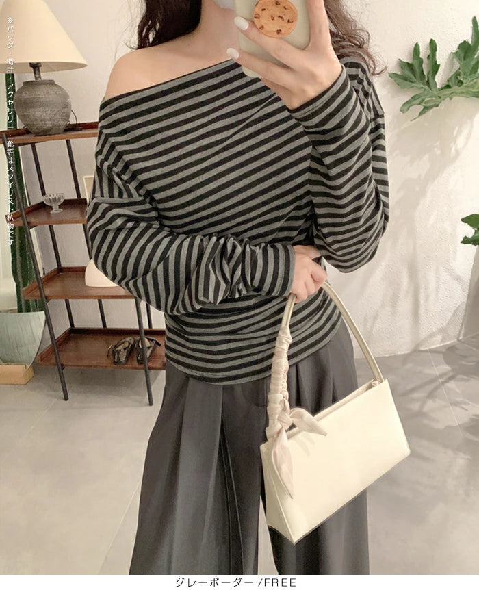 ワンショルサイドタックカットソー