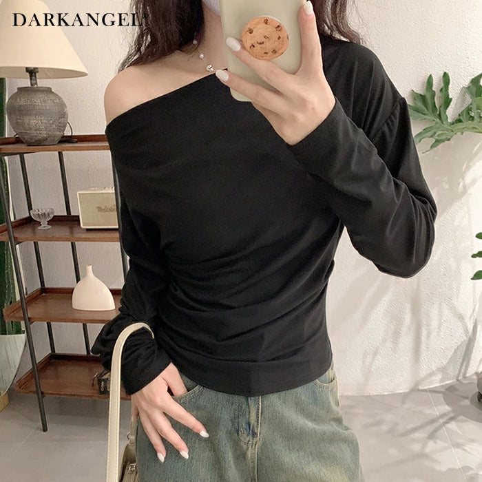 ワンショルサイドタックカットソー