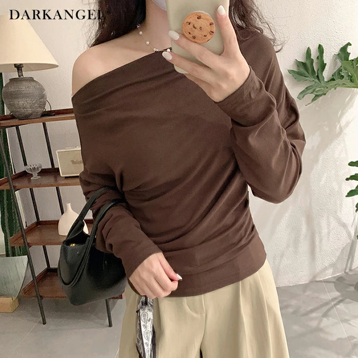 ワンショルサイドタックカットソー