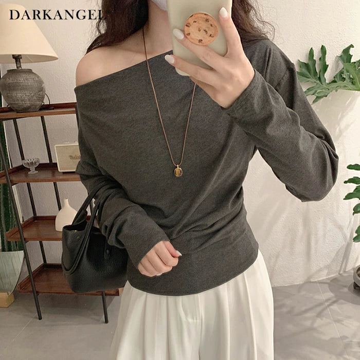 ワンショルサイドタックカットソー