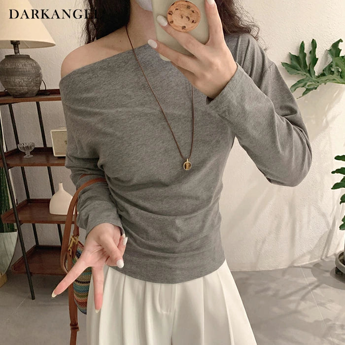 ワンショルサイドタックカットソー