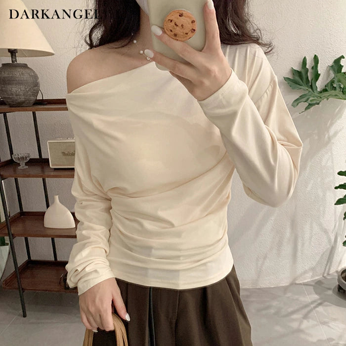 ワンショルサイドタックカットソー