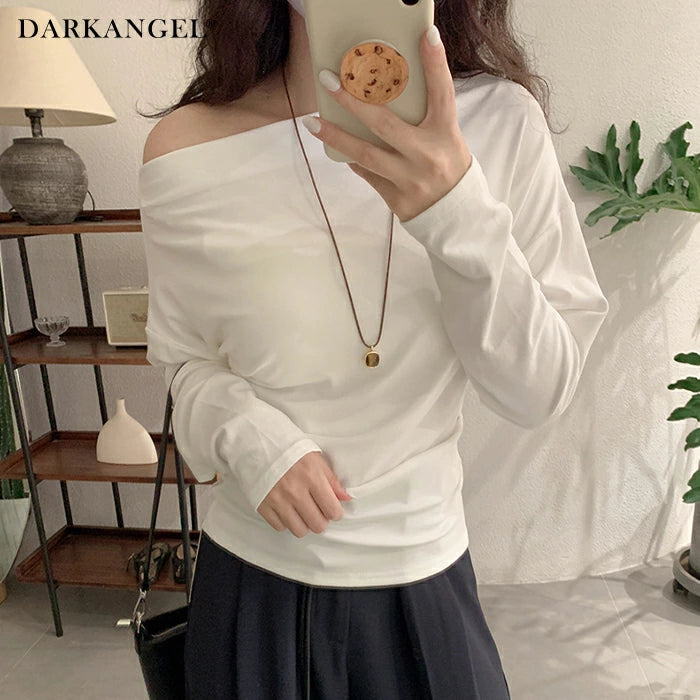 ワンショルサイドタックカットソー