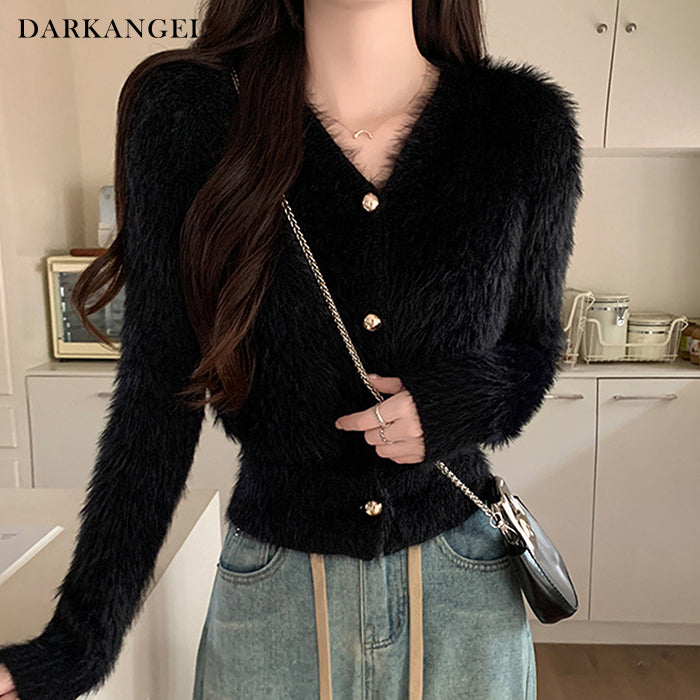 シャギーショートカーディガン