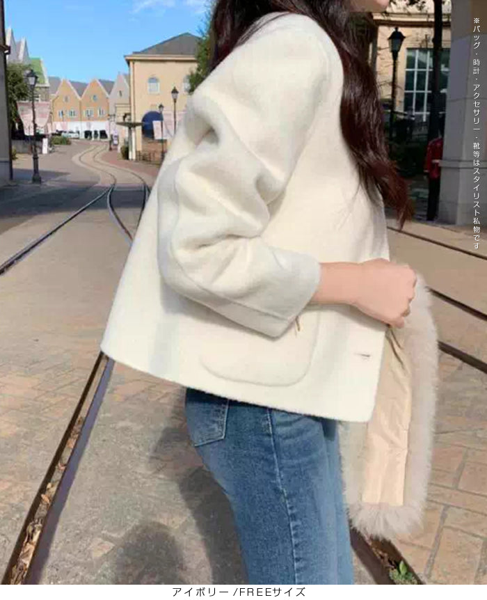 シンプルクルーネックカーディガン