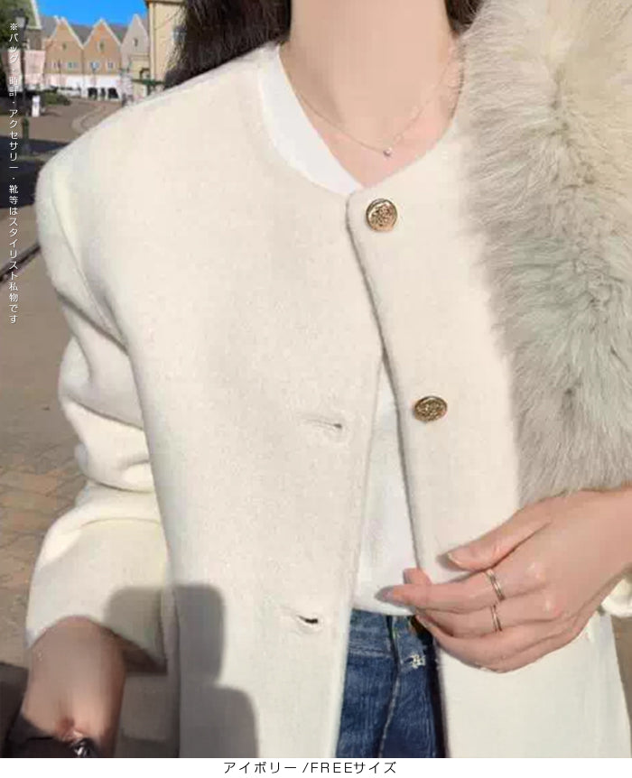 シンプルクルーネックカーディガン