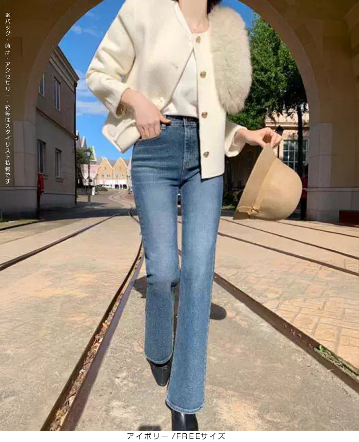 シンプルクルーネックカーディガン