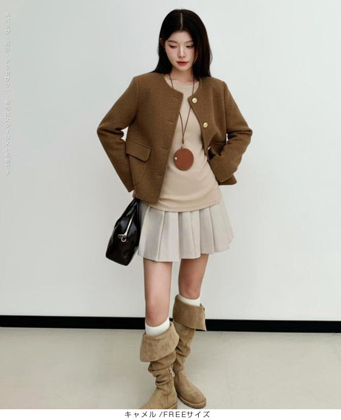 シンプルクルーネックカーディガン