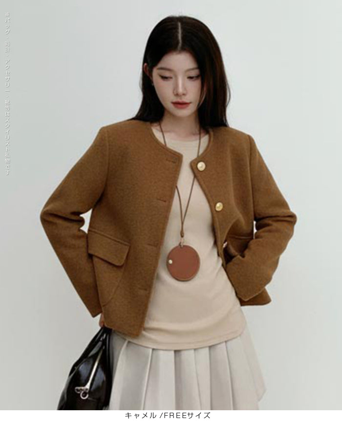 シンプルクルーネックカーディガン