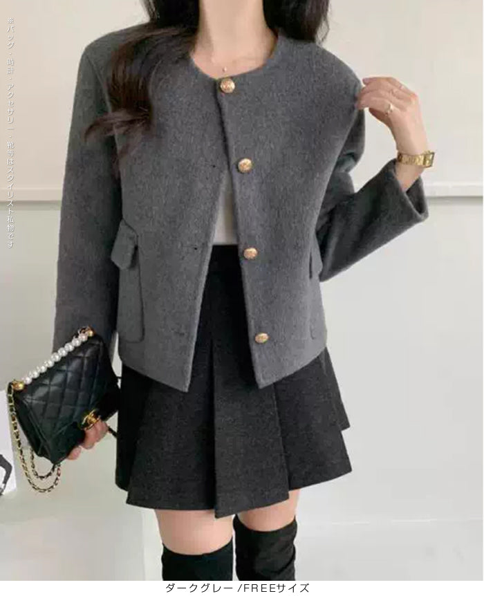 シンプルクルーネックカーディガン