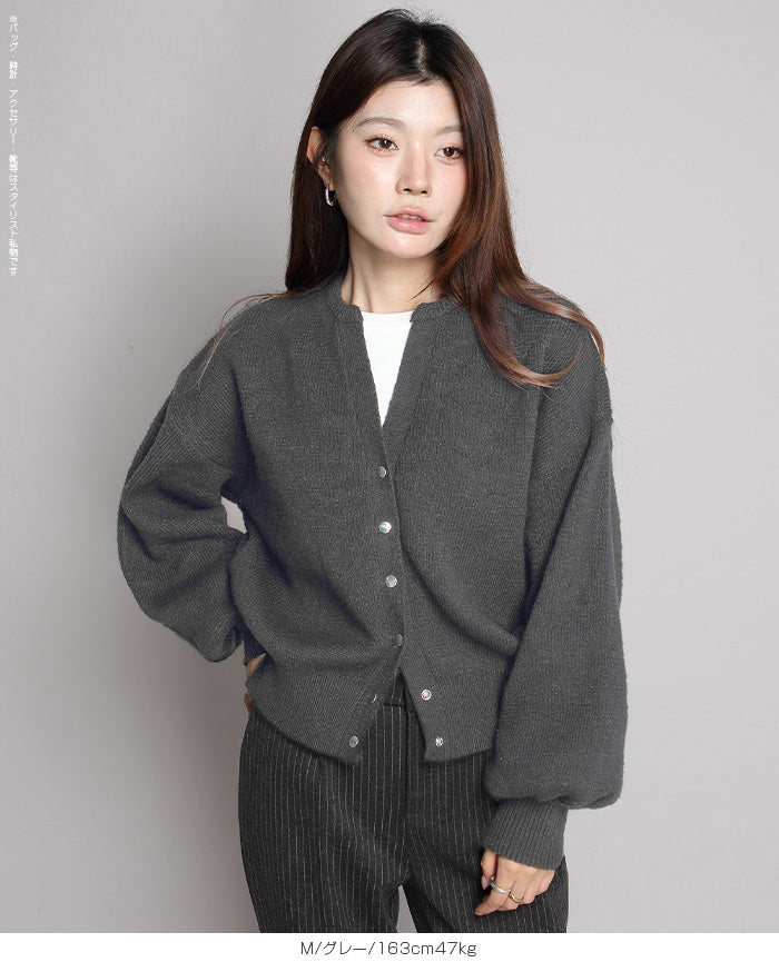 04color 02size キーネックカーディガン