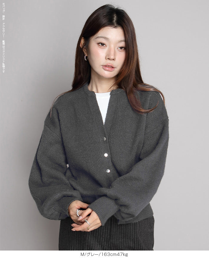 04color 02size キーネックカーディガン