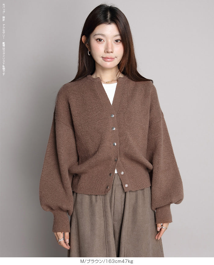 04color 02size キーネックカーディガン