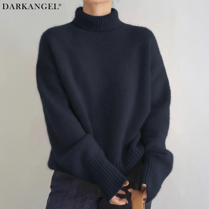 カシミヤタッチハイネックニット