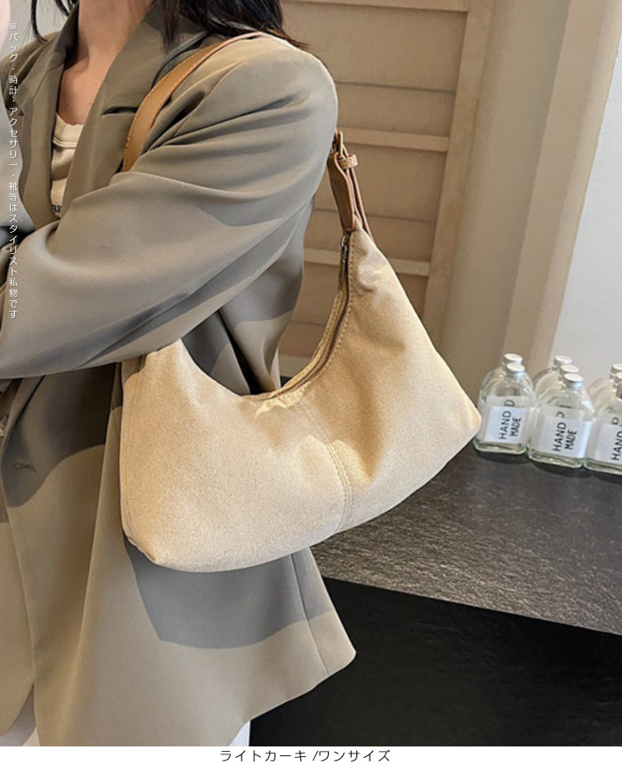 スエード調ワンショルダーバッグ