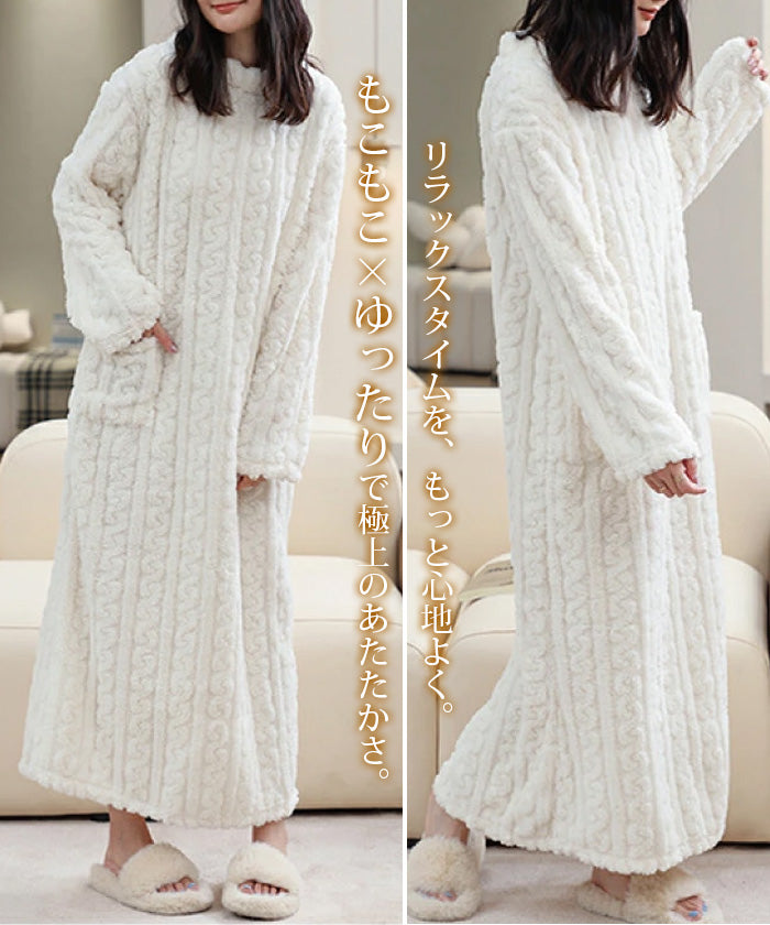 もこもこ ルームワンピース