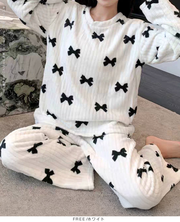 リボンプリントルームウェアセットアップ