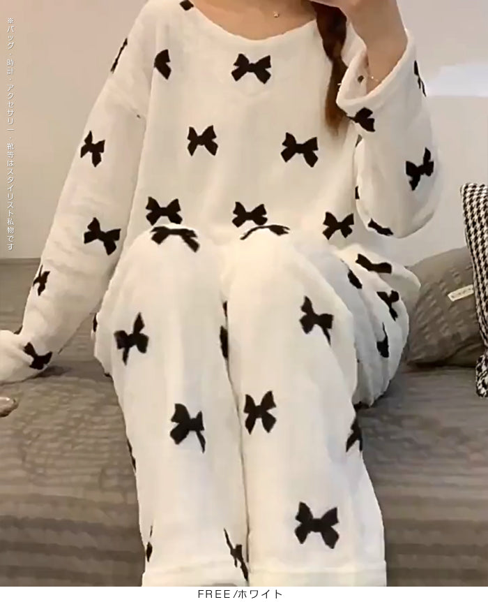 リボンプリントルームウェアセットアップ