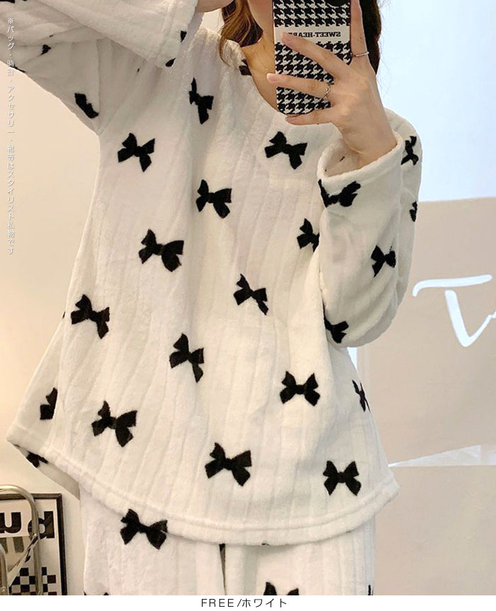 リボンプリントルームウェアセットアップ