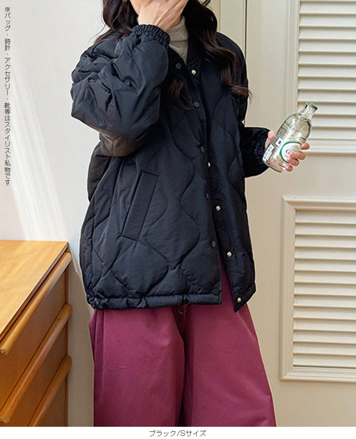 ドロストノーカラーキルティングジャケット