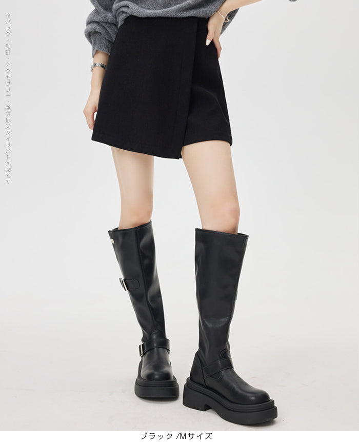 コーデュロイハイウエストスカートショートパンツ