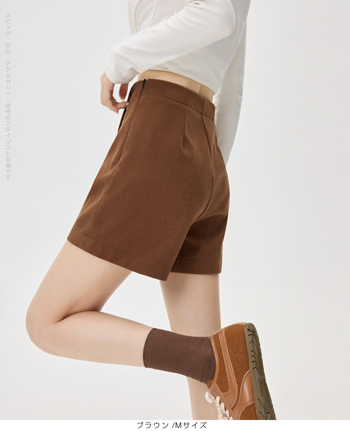 コーデュロイハイウエストスカートショートパンツ