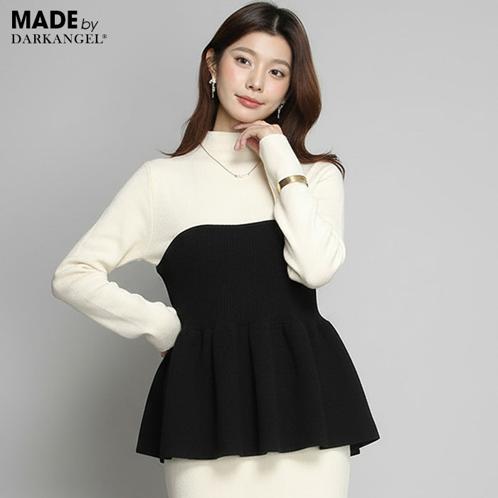 ペプラムニットビスチェ