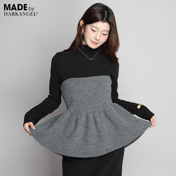 ペプラムニットビスチェ