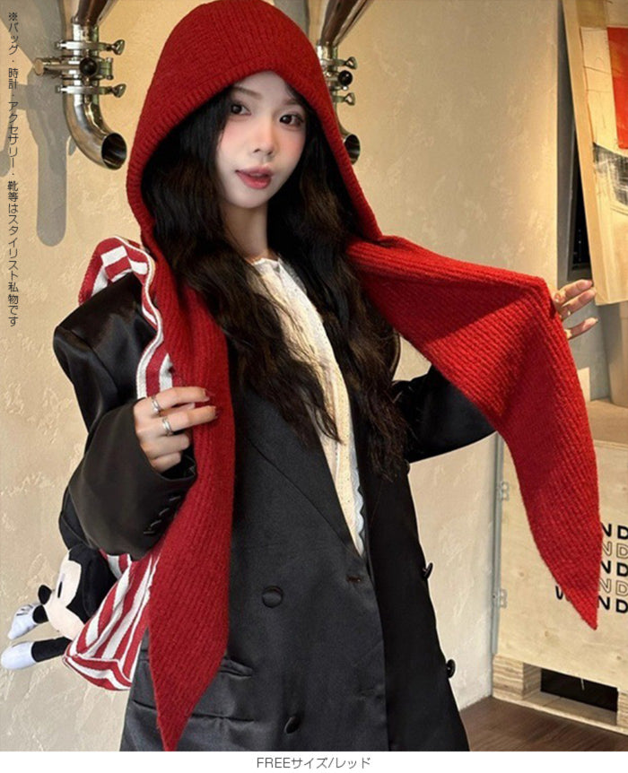 ストールリブニットフーディー