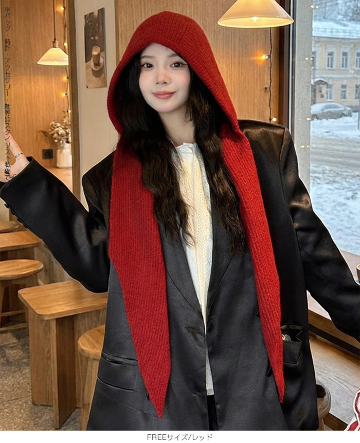 ストールリブニットフーディー